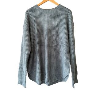 Zesica Women’s Blue Waffle Knit Oversized Sweater